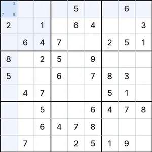 Candidate notes 3, 7 and 9 in an empty Sudoku cell; notes are possibilities, not fixed clues.